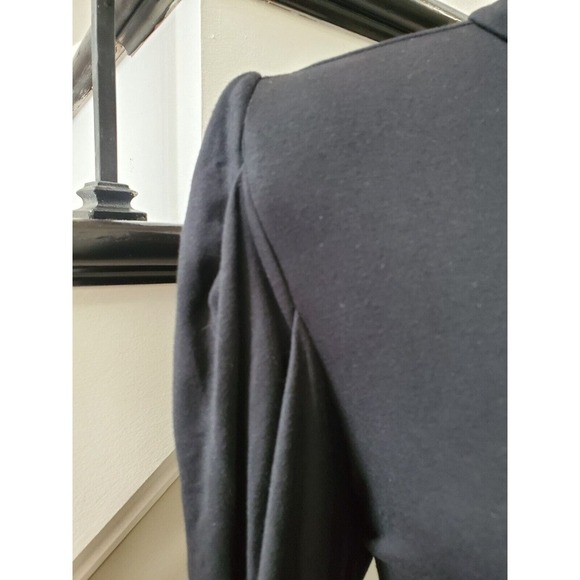 Express Womens Black Solid Rayon High Neck Long Sleeve Wide Leg Jumpsuit Size M - Picture 7 of 13